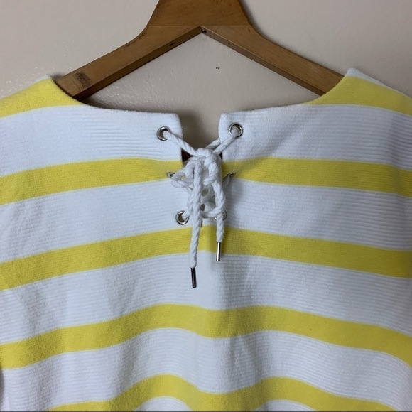[Talbots] Petite Yellow & White Stripe Nautical Tie Detail Top - Picture 7 of 7